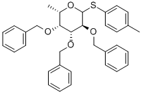 (2S,3S,4R,5S)-3,4,5-TRIS-BENZYLOXY-2-METHYL-6-P-TOLYLSULFANYL-TETRAHYDRO-PYRAN Struktur