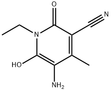 3-Pyridinecarbonitrile,  5-amino-1-ethyl-1,2-dihydro-6-hydroxy-4-methyl-2-oxo- Struktur