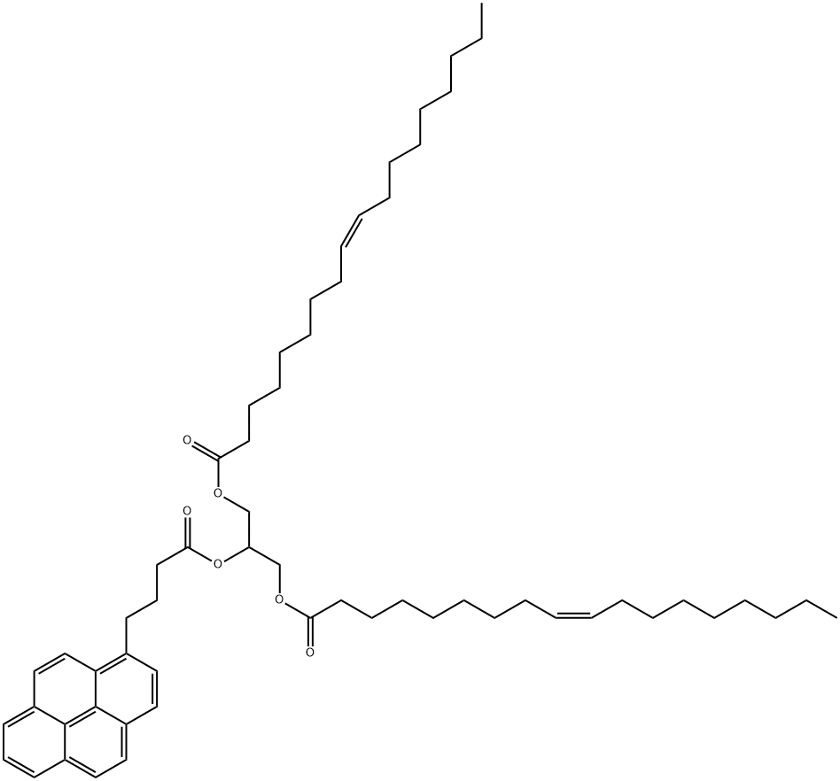 1,3-dioleoyl-2-(4-pyrenylbutanoyl)glycerol Structure