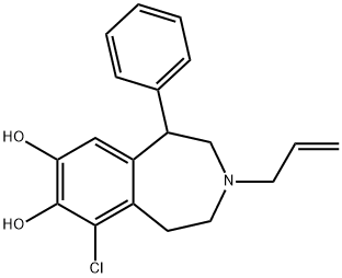 (+/-)-6-CHLORO-7,8-DIHYDROXY-3-ALLYL-1-PHENYL-2,3,4,5-TETRAHYDRO-1H-3-BENZAZEPINE HYDROBROMIDE Struktur
