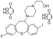 1-Piperazineethanol, 4-(10,11-dihydro-3-fluoro-8-iododibenzo(b,f)thiep in-10-yl)-, (Z)-2-butenedioate (1:2) 结构式