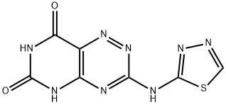 3-(1,3,4-Thiadiazol-2-ylamino)pyrimido[4,5-e]-1,2,4-triazine-6,8(2H,7H)-dione,80761-65-5,结构式