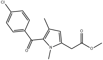 methyl 5-(4-chlorobenzoyl)-1,4-dimethyl-1H-pyrrole-2-acetate 结构式