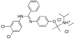 2-[4-[[(3,4-dichlorophenyl)amino]-phenyl-methylidene]azaniumylphenoxy] ethyl-dipropan-2-yl-azanium dichloride Structure
