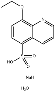 一水8-乙氧基喹啉-5-磺酸钠 结构式