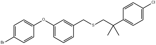 Benzene, 1-(4-bromophenoxy)-3-(((2-(4-chlorophenyl)-2-methylpropyl)thi o)methyl)- Structure