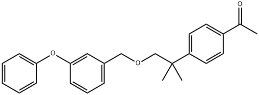 Ethanone, 1-(4-(1,1-dimethyl-2-((3-phenoxyphenyl)methoxy)ethyl)phenyl) - Struktur