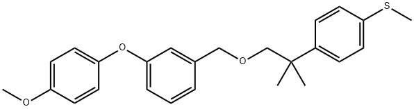 Benzene, 1-(4-methoxyphenoxy)-3-((2-(4-(methylthio)phenyl)-2-methylpro poxy)methyl)- Structure