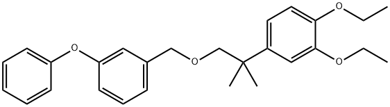 1-((2-(3,4-Diethoxyphenyl)-2-methylpropoxy)methyl)-3-phenoxybenzene Struktur