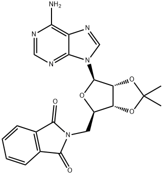 2-(((3aR,4R,6R,6aR)-6-(6-aMino-9H-purin-9-yl)-2,2-diMethyltetrahydrofuro[3,4-d][1,3]dioxol-4-yl)Methyl)isoindoline-1,3-dione Struktur