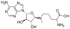 2-amino-5-[[(2R,3R,4R,5R)-5-(6-aminopurin-9-yl)-3,4-dihydroxy-oxolan-2 -yl]methylamino]pentanoic acid Structure