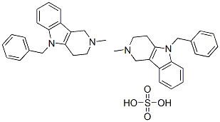 2,3,4,5-テトラヒドロ-2-メチル-5-ベンジル-1H-ピリド[4,3-b]インドール・0.5硫酸塩 化学構造式