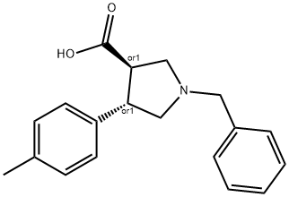Trans-1-benzyl-4-p-tolylpyrrolidine-3-carboxylic acid Struktur