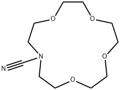 1,4,7,10-tetraoxa-13-azacyclopentadecane-13-carbonitrile ,80900-27-2,结构式