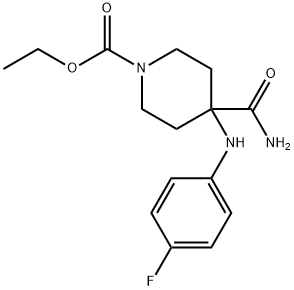 ethyl 4-carbamoyl-4-[(4-fluorophenyl)amino]piperidine-1-carboxylate Struktur
