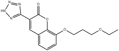 2H-1-Benzopyran-2-one, 8-(3-ethoxypropoxy)-3-(1H-tetrazol-5-yl)- Struktur