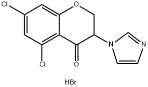 4H-1-BENZOPYRAN-4-ONE, 5,7-DICHLORO-2,3-DIHYDRO-3-(1H-IMIDAZOL-1-YL)-, MONOHYDROBROMIDE (9CI) 结构式