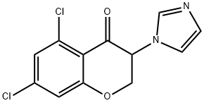 4H-1-Benzopyran-4-one,  5,7-dichloro-2,3-dihydro-3-(1H-imidazol-1-yl)- Struktur