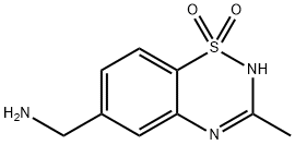 6-(Aminomethyl)-3-methyl-1,2,4-benzothiadiazine-1,1-dioxide hydrochlor ide Structure