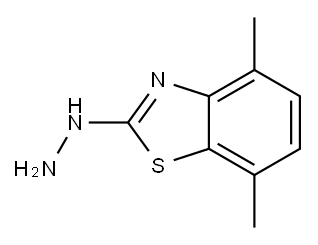 2-HYDRAZINO-4,7-DIMETHYL-1,3-BENZOTHIAZOLE, 80945-73-9, 结构式