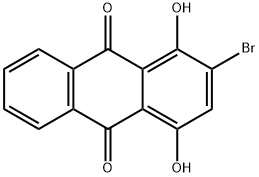 2-ブロモ-1,4-ジヒドロキシアントラキノン 化学構造式