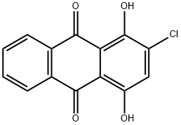2-クロロ-1,4-ジヒドロキシ-9,10-アントラキノン 化学構造式
