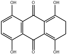 2,3-ジヒドロ-1,4,5,8-テトラヒドロキシ-9,10-アントラセンジオン 化学構造式