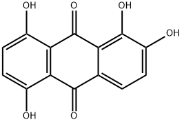 1,2,5,8-テトラヒドロキシ-9,10-アントラセンジオン 化学構造式