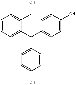 2-[ビス(4-ヒドロキシフェニル)メチル]ベンジル アルコール 化学構造式