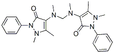4,4'-[メチレンビス(メチルイミノ)]ビス(1,2-ジヒドロ-1,5-ジメチル-2-フェニル-3H-ピラゾール-3-オン) 化学構造式