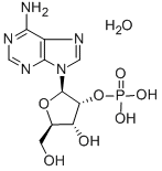 (2R,3R,4R,5R)-2-(6-氨基-9H-嘌呤-9-基)-4-羟基-5-(羟基甲基)四氢呋喃-3-基磷酸二氢水合物, 81012-86-4, 结构式