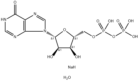 イノシン5′-二りん酸三ナトリウム水和物 化学構造式