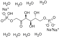 D-Fructose-1,6-diphosphate trisodium salt octahydrate Struktur