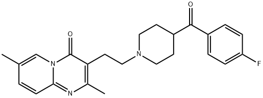 3-[2-[4-(4-fluorobenzoyl)-1-piperidyl]ethyl]-2,7-dimethyl-4H-pyrido[1,2-a]pyrimidin-4-one Struktur