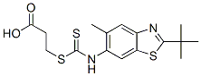 3-[(2-tert-ブチル-5-メチルベンゾチアゾール-6-イル)アミノ(チオカルボニル)チオ]プロパン酸 化学構造式