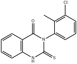 3-(3-クロロ-2-メチルフェニル)-2-チオキソ-2,3-ジヒドロ-4(1H)-キナゾリノン 化学構造式