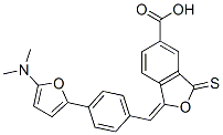 5-Isobenzofurancarboxylic  acid,  1-[[4-[5-(dimethylamino)-2-furanyl]phenyl]methylene]-1,3-dihydro-3-thioxo- Struktur