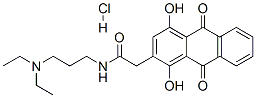 N-(3-diethylaminopropyl)-2-(1,4-dihydroxy-9,10-dioxo-anthracen-2-yl)ac etamide hydrochloride 结构式
