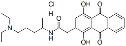 2-Anthraceneacetamide, N-(4-(diethylamino)-1-methylbutyl)-9,10-dihydro -1,4-dihydroxy-9,10-dioxo-, monohydrochloride Structure