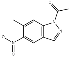 1-(6-Methyl-5-nitro-1H-indazol-1-yl)-1-ethanone Struktur