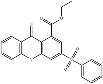 9-オキソ-3-フェニルスルホニル-9H-チオキサンテン-1-カルボン酸エチル 化学構造式