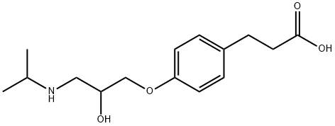 4-[2-ヒドロキシ-3-[(1-メチルエチル)アミノ]プロポキシ]ベンゼンプロパン酸 化学構造式
