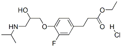 ethyl 3-[3-fluoro-4-[2-hydroxy-3-(propan-2-ylamino)propoxy]phenyl]prop anoate hydrochloride 结构式