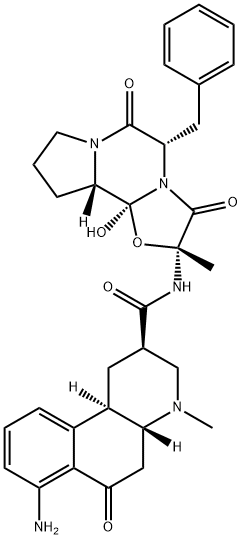(5'α,10α)-1-DeMethyl-9,10-dihydro-12'-hydroxy-2'-Methyl-5'-(phenylMethyl)-2,3(2H,3H)-secoergotaMan-3,3',6',18-tetrone Structure