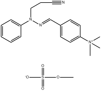 4-[[(2-cyanoethyl)phenylhydrazono]methyl]-N,N,N-trimethylanilinium methyl sulphate Struktur
