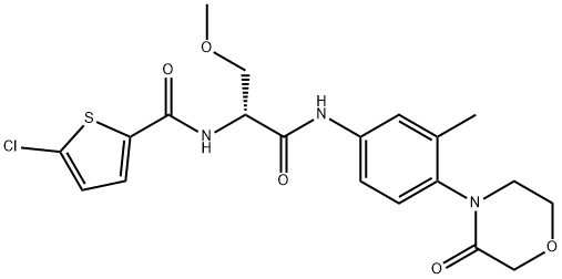 2-Thiophenecarboxamide, 5-chloro-N-[(1R)-1-(methoxymethyl)-2-[[3-methyl-4-(3-oxo-4-morpholinyl)phenyl]amino]-2-oxoethyl]-,811811-33-3,结构式