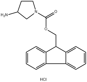 (9H-芴-9-基)甲基3-氨基吡咯烷-1-羧酸盐酸盐 结构式