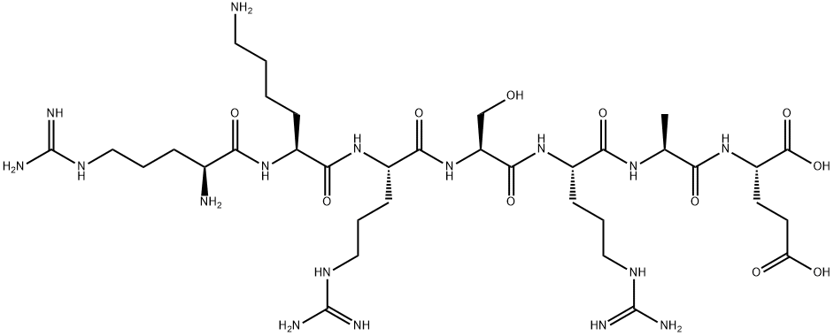 ARG-LYS-ARG-SER-ARG-ALA-GLU: RKRSRAE 结构式