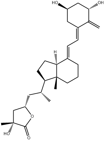 (3R,5S)-5-[(2R)-2-[(1R,3aR,4E,7aR)-4-[(2Z)-2-[(3S,5S)-3,5-dihydroxy-2-methylidene-cyclohexylidene]ethylidene]-7a-methyl-2,3,3a,5,6,7-hexahydro-1H-inden-1-yl]propyl]-3-hydroxy-3-methyl-oxolan-2-one 结构式