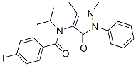 N-(1,5-dimethyl-3-oxo-2-phenyl-pyrazol-4-yl)-4-iodo-N-propan-2-yl-benz amide Struktur